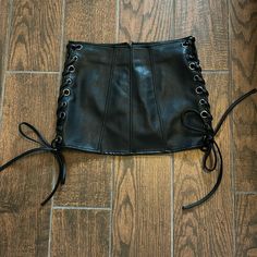 Faux Leather Mini Skirt N/W Tags. Lace Up Sides And Zipper Back. Skirt With Lace, Faux Leather Mini Skirt, Leather Mini Skirt, Leather Mini, Leather Skirt, Mini Skirt, Womens Skirt, Faux Leather, Mini Skirts