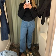 This Brand Is Sold At Madewell But I Found These In A Boutique Sample Sale In West Village Nyc! Super Cute Curve Flattering Cut. These Are A Size Medium And I’d Say They Are A True 6/8. They Have Stretch So They’re Very Comfy. I Believe These May Be A True Sample. I Found Some Other Jeans That Are Similar So Just Trying To Make Money Back Since I Can’t Return High Rise Dark Wash Flare Jeans For Winter, High Rise Medium Wash Jeans For Winter, Winter High Rise Medium Wash Jeans, Fitted Blue Jeans For Winter, Blue Jeans For Everyday Fall Wear, Blue Jeans For Fall Everyday Wear, Everyday Blue Jeans For Fall, Dark Wash Winter Jeans, Winter Dark Wash Jeans