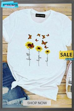 Crew Neck Cotton-blend Casual T-shirt Casual Yellow T-shirt For Fall, Yellow Printed T-shirt For Fall, White T-shirt With Front Print For Spring, Spring White T-shirt With Front Print, White Printed Casual T-shirt, Casual White Printed T-shirt, Yellow Graphic Tee For Fall, Casual Printed T-shirt For Fall, Casual Printed Fall T-shirt