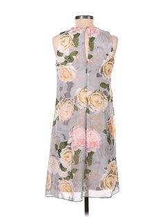 Calvin Klein Casual Dress Size: 4 Gray Dresses - used. 100% POLYESTER, Mock, Floral, Knee Length, Sleeveless | Calvin Klein Casual Dress: Gray Floral Dresses - Used - Size 4 Calvin Klein Sleeveless Floral Print Dress, Calvin Klein Sleeveless Floral Dress, Summer Floral Print Calvin Klein Dresses, Calvin Klein Sleeveless Summer Midi Dress, Calvin Klein Summer Floral Print Dresses, Calvin Klein Sleeveless Party Dress For Spring, Calvin Klein Sleeveless Dress For Daywear, Calvin Klein Knee-length Summer Mini Dress, Calvin Klein Knee-length Mini Dress For Summer