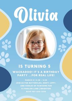 Pup prints - birthday invitation  #invitations #printable #diy #template #birthday #party