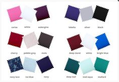 an image of color swatches for different designs and colors in the style of quilts