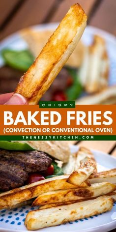 Learn how to bake fries in the convection or conventional oven! They're one of the best football appetizers. Perfectly crispy and salted, these baked potato fries are an easy game day food everyone will enjoy! Save this simple tailgating recipe! Baked Potato Fries, Potato Fries Baked, Oven Baked Fries, Smart Oven