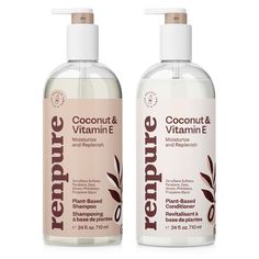 PRICES MAY VARY. Renpure Coconut & Vitamin E Plant-Based* Shampoo and Conditioner Set delivers intense hydration and nourishment, sealing in moisture so hair feels soft and looks healthy. Our Coconut & Vitamin E Shampoo and Conditioner contain concentrated Coconut Oil and Vitamin E. The rich formulas moisturize and nourish dry, lifeless hair, leaving it feeling clean and healthy-looking. Apply shampoo to wet hair, lather, and rinse. Use shampoo with Renpure Coconut & Vitamin E Plant-Based Condit Good Shampoo And Conditioner For Oily Hair, Renpure Hair Products, Coconut Shampoo And Conditioner, Soft Healthy Hair, Coconut Oil Conditioner, Coconut Conditioner, Wavy Hair Care, Coconut Shampoo, Halloween Basket