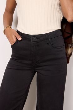 Round out your denim collection with the must-have Meg jean by Kut From The Kloth. This wide leg silhouette features ankle-length raw hems and a versatile black wash that will take you from day to night. | KUT FROM THE KLOTH Women's Meg Wide Leg Jeans, Black Wide Leg Jeans Black, Denim Collection, Short Waist, Day To Night, To Night, Jeans Black, Wide Leg Jeans, Short Pants, Ankle Length