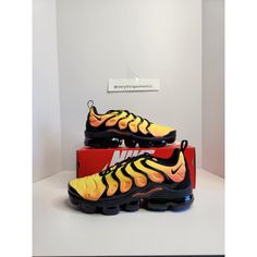 Air Vapormax Plus Sunset Haze Size 11.5 Men Black/Black-Total Orange Sku: 924453 006 100% Authentic Brand New With Box Any Questions? Make Sure To Ask Price Firm Nike Air Max With Air Cushioning For Outdoor, Dynamic Orange Sneakers With Air Cushioning, Orange Round Toe Running Shoes For Streetwear, Dynamic Orange Sneakers For Outdoor Activities, Orange Sneakers With Air Cushioning For Training, Orange Running Shoes With Air Cushioning For Light Sports, Orange Running Shoes For Streetwear With Round Toe, Orange Training Running Shoes With Air Cushioning, Orange Sneakers With Cushioned Footbed For Outdoor Activities