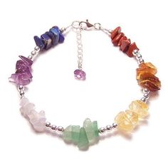 A lovely bracelet crafted from .925 Sterling silver and beautiful gemstone chips Adjustable Rainbow Gemstone Bracelet, Spiritual Multicolor Sterling Silver Beaded Bracelets, Sterling Silver Bracelets With Natural Stones For Healing, Rainbow Crystal Bracelet With Natural Stones For Healing, Silver Spiritual Crystal Bracelet With Birthstone, Rainbow Bracelet Jewelry For Healing, Spiritual Silver Crystal Bracelet With Birthstone, Spiritual Sterling Silver Beaded Bracelets With Birthstone, Healing Rainbow Natural Stone Bracelets