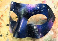 Galaxy Masquerade mask: These masks are labors of love, and it take many hours of intense painting to complete. It's a beautiful, unique universe of deep, dark blue, dynamic pink and inky black, with glittering space dust, stars, comets and gas clouds. Two black holes for eyeholes, and an adjustable black strap gives a universally good fit so you can shine like the star you are! This galaxy mask is ready to rock, and ships out immediately. Photographs can't capture how luxurious, magical and twi Space Themed Masquerade Mask, Space Masquerade Mask, Masquerade Mask Stars, Masquerade Inspiration, Masquerade Half Mask, Zebra Costume, New Years Ball, Space Dust, Horse Mask