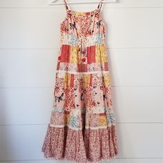 Sz 10y Braided Straps, Tie Waist, Pom Trim At Hem, Smocked Back Panel, Fully Lined Nwot Gorgeous!!!! Price Is Firm. Bohemian Multicolor A-line Sundress, Multicolor A-line Patchwork Maxi Dress, Bohemian Multicolor V-neck Maxi Dress, Multicolor Patchwork A-line Maxi Dress, Bohemian V-neck Patchwork Maxi Dress, Boho Maxi, Braided Strap, Boho Maxi Dress, Kids' Dresses