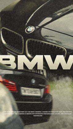 two cars parked next to each other with the words bmw on them