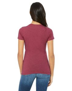 Ladies' The Favorite T-Shirt - HEATHER RASPBRRY - 2XL | Bella + Canvas Women's The Favorite T-Shirt in Heather Raspbrry Size 2XL | Cotton Heather Tri-blend Crew Neck Top, Casual Heather Maroon Crew Neck Top, Heather Maroon Crew Neck Cotton Top, Heather Cotton Short Sleeve Tops, Casual Heather Maroon Cotton Top, 30 And Single, The Favorite, Pantone Color, Free Logo