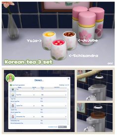 the screenshot shows different types of cups and containers