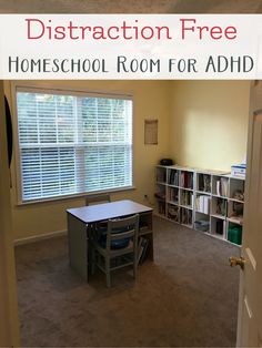 How to create a homeschool room for active learners. Distraction free learning for ADHD, dyslexia, and sensory processing disorder. How To Start Homeschooling, Homeschool Life, Homeschool Kindergarten, Free Homeschool, Free Learning, Homeschool Organization, Home Education