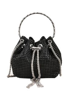 Women's Evening Bag Bucket Bag Clutch Bags for Evening Wedding Party with Crystals Large Capacity Party Bucket Bag With Chain Strap And Pouch Shape, Party Bucket Bag With Chain Strap Shaped As Pouch, Party Shoulder Bag With Chain Strap And Bucket Shape, Party Shoulder Bag With Chain Strap In Bucket Shape, Party Bucket Shoulder Bag With Chain Strap, Silver Bucket Shoulder Bag For Party, Elegant Bucket Evening Bag For Wedding, Elegant Wedding Bucket Evening Bag, Black Rectangular Bucket Bag For Party