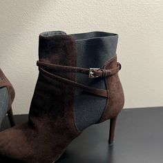 Gorgeous Prada Brown Suede Ankle Boots/Booties With Pointed Toe And Stretch Elastic. Made In Italy Purchased Maybe Four Years Ago. Only Worn A Couple Of Times And Are In Great Condition. Perfect For Fall. Dress Them Up Or Down. Size 37.5/Us 7 1/2. Depends On Your Feet May Fit Like A 7. Heel Maybe 3.0 To 3.5 Inches. Elegant Fitted Brown Booties, Elegant Brown Booties For Work, Brown Suede Ankle Boots, Shoes Prada, Fall Dress, Prada Shoes, Suede Ankle Boots, Brown Suede, Ankle Booties