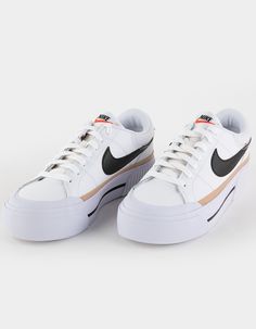 NIKE Court Legacy Lift Womens Shoes - WHITE COMBO | Tillys Womens Platform Shoes, Nike Court Legacy Lift, Court Legacy Lift, Nike Court Legacy, Wwe T Shirts, Dramatic Style, Women Platform Shoes, Lug Sole Boots, Womens Wide Leg Pants