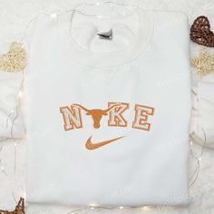 Texas Longhorns x Nike Embroidered Shirt, NCAA Sports Embroidered Hoodie, Best Gift Idea Casual Hoodie With Machine Embroidery For Streetwear, Casual Embroidered Hoodie For Streetwear, Embroidered White College Hoodie, Casual Embroidered Sports Sweatshirt, Casual Embroidered Sweatshirt, White Hoodie With Embroidered Text For College, Sports Long Sleeve Hoodie With Embroidery, White Hoodie With Embroidered Graphics For Fall, Casual College Hoodie With Custom Embroidery