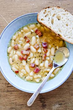 This heathy and hearty French garlic soup with beans and bacon is a warm welcome for lunch or dinner. Creamy white beans with a fragrant note of garlic and pops of salty smoked bacon make for a taste and textural treat.