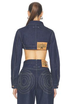 Find JEAN PAUL GAULTIER Madonna Inspired Denim Crop Jacket In Blue on Editorialist. Jean Paul Gaultier Madonna Inspired Denim Crop Jacket in Blue 100% cotton. Made in Italy. Machine wash. Front button closure. JIEF-WO9. 24/25-F-VE038I-D015-5572. About the designer: Fitted Cropped Jacket With Patch Pockets For Fall, Designer Long Sleeve Denim Jacket For Work, Designer Fitted Denim Jacket, Designer Fitted Denim Jacket With Long Sleeves, Fitted Denim Jacket With Patch Pockets, Fitted Denim Jacket With Patch Pockets And Long Sleeves, Fitted Denim Blue Cotton Cropped Jacket, Fitted Denim Cropped Jacket For Work, Fitted Cropped Jacket In Denim Blue For Fall