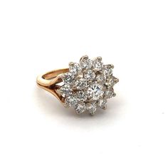 * Designer Hjw 14k Yellow Gold Round Diamond Cluster Cocktail Statement Ring * Ring Size: 5.5 * Band Width: 2 Mm * Top Of Ring Measures: 9/16" * Height: 7/16" * Weight: 5.3 Tgw * Diamond Color: I-J * Diamond Clarity: Si * 1 Round Diamond Measures Approximately 4.5 Mm * 12 Round Diamonds Measure Approximately 3 Mm Each * 6 Round Diamonds Measure Approximately 2.8 Mm Each * Ring Can Be Resized For A Fee. * Marked: Hjw * 14k * Condition: As Pictured. * G4243 Diamond Color, Diamond Cluster, Ring Ring, Diamond Clarity, Womens Jewelry Rings, Statement Ring, Round Diamond, Colored Diamonds, Round Diamonds