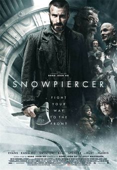 the movie snowpiecer is shown in front of an image of two men standing next to each other