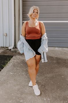 athleisure, leggings, biker shorts, sweatshirts, blog post, matching sets, sweatpants, sports bras, cotton, trending, joah brown Tank Tops Outfit, Flabby Arms, Basic Instinct, Spring Inspo, Scooped Neckline, Wardrobe Basics, Clothing Styles, Classic Outfits, Summer 2024