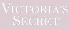 the victoria's secret logo is shown in white on a light pink background,