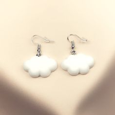 Not Used Trendy White Drop Earrings, Trendy Nickel-free White Earrings, Nickel-free Adjustable White Earrings, Trendy White Nickel-free Earrings, Adjustable Nickel-free White Earrings, Adjustable Nickel Free White Earrings, Trendy White Dangle Earrings, Trendy Handmade White Earrings, Hypoallergenic White Dangle Earrings