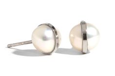 Bezel Wrapped Pearl Stud Earrings Price$225.00 Modern White Pearl Earrings For Anniversary, Modern White Round Pearl Earrings, Modern White Akoya Pearl Earrings, Round Pearl Earrings With Polished Finish For Anniversary, Anniversary Pearl Earrings With Polished Finish, White Round Bead Pearl Earrings For Formal Occasions, Formal White Pearl Round Bead Earrings, Formal Round Pearl Earrings With Polished Finish, White Gold Round Minimalist Pearl Earrings