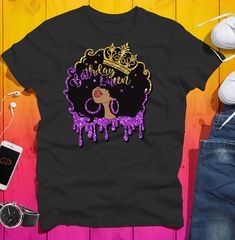 Birthday Girl Keepsake Sweatshirt purple and gold afro  queen t-shirt .: Retail fit .: 100% Soft cotton (fibre content may vary for different colors) .: Light fabric (4.2 oz/yd² (142 g/m .: Tear away label .: Runs true to size .: Premium fit .: 100% Soft cotton (fiber content may vary for different colors) .: Light fabric (4.3 oz/yd² (146 g/m .: Tear away label .: Runs bigger than usual Purple Graphic Print T-shirt For Birthday, Purple Short Sleeve Party T-shirt, Purple Short Sleeve T-shirt For Party, Purple Graphic Print T-shirt For Birthdays, Afro Queen, Queen Tshirt, Birthday Girl Shirt, Girl Shirt, Mens T Shirts