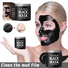 Black Sea Mud Peeling Blackhead Mask Cleans Pores Acne Nose Mask 200g About this product Lift, Hydrate, Firm Skin: Our face mask is a luxurious facial that deserves a place in your routine. Made with premium ingredients, it helps lift, hydrate, and firm skin, promoting a radiant complexion. This product is perfect for women who want to reduce the appearance of wrinkles, fine lines, and acne Black Sea Mud Mask Upgraded : Our face mask uses a known for retaining moisture and improving skin tone, e Diy Charcoal Face Mask, Mask Blackheads, Deep Clean Face, Charcoal Face Mask Diy, Diy Charcoal, Blackhead Remover Mask, Black Peel Off Mask, Tumeric Face, Cucumber Mask