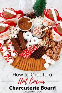 how to create a hot cocoa charcuterie board for christmas or new year's eve