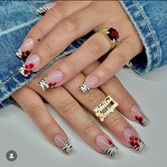 Fun Nail Ideas, Acrylic Nails Almond Shape, Zebra Nails, Really Cute Nails, Acrylic Nails Coffin Short, Short Acrylic Nails Designs, Short Acrylic, Fire Nails, Bling Nails