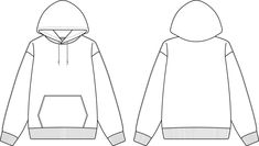 White Template, Apparel Design Inspiration, Sketch Icon, Hoodie Drawing