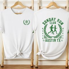 Elevate your running gear with the Personalized Sunday Run Club T-shirt, a customized runner shirt designed for dedicated joggers. This stylish run tee makes an ideal gift for runners, perfect for marathon training or everyday workouts. 🛒 HOW TO ORDER 🛒 1. Check our listing photos for sizing 📏 2. Choose your quantity and feel free to add as many shirts as you wish! 🌟 3. Select your size and color from the drop-down menus. 🌟 4. Click "ADD TO CART" to add the shirt to your virtual cart. 🛒 5. Click "PROCEED TO CHECKOUT" to purchase your shirt. 🛒 6. Your shirt is now off to production! We will process your order and your shirt will be ready for shipment in 1-4 days! 🎉 📏 SHIRT SIZING 📏 All of our shirts are available in different colors and sizes, see listing photos.! 🌟 SHIRT INFORMA Everyday Workouts, Club Tshirt, Marathon Shirts, Everyday Workout, Remove Labels, Gifts For Runners