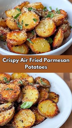 crispy air fried parmesan potatoes are the perfect side dish for any meal