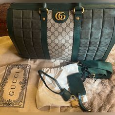 Absolutely Stunning Beyond Words. Authentic Guarantee And Will Do Through Posh Authentication Process. Gucci Gg Large Duffel With Strap, Lock, And Travel Tags. Gucci Luggage Travel, Pink Polka Dot Dress, Diy Clothes And Shoes, Travel Tags, Woven Handbags, Swim Shoes, Beyond Words, Boston Bag, Gucci Belt