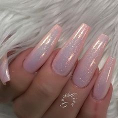 Gucci Nails, Grey Nail Designs, Glitter Nails Acrylic, Pink Glitter Nails, Her Nails, Sparkle Nails, Ideas Nails, Chrome Nails