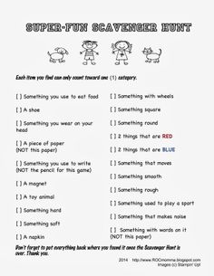 a printable super fun scavenger hunt for kids to practice spelling and writing