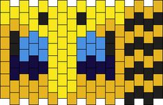 an image of a pattern made out of lego blocks with blue, yellow and black squares