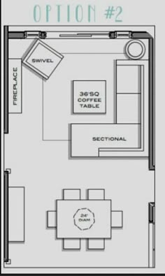 the floor plan for an office space with two tables and one chair, as well as a