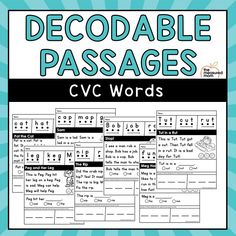 the printable version of decoocable passagess for cvc words