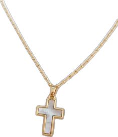 Pearl Chain Cross Necklace As Gift, Pearl Chain Cross Necklace Gift, Gift Pearl Chain Cross Pendant Necklace, Pearl Chain Cross Pendant Necklace Gift, White Cross Necklace With Clavicle Chain, White Cross Pendant Necklace With Clavicle Chain, White Cross Necklace With Pearl Pendant, Gold Necklaces With Pearl Chain And Cross Pendant, Gold Necklace With Pearl Chain And Cross Pendant