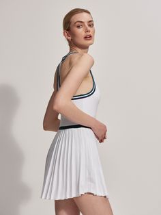 Cut to a slightly shorter length with removable cups, fully lined top, and inner short, the Jane court dress is designed for active days. For golf, tennis, or any way you like to play, this dress will keep you cool and comfortable in Recycled Micro Jersey. Game Set Match, White Forest, Court Dresses, Casual Trainers, Skirt Belt, Long Crop Top, Running Jacket, Pocket Leggings, Casual Coat