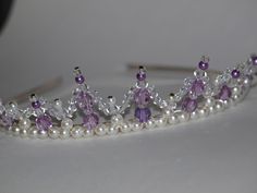 Tiara Diy, Bead Crown, Tiara Flower, Flower Girl Tiara, Handmade Tiaras, Girls Tiara, Beaded Crown, Birthday Tiara