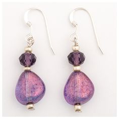 Bohemian Glass Bead, Sterling Silver Ear Wires Made in the U.S.A. Glass Bead: Measures approximately 1" Earrings: Measures approximately .75", hang 1" with ear wires Glass Bead Earrings, Bead Earrings, Glass Bead, Ear Wires, Beaded Earrings, Glass Beads, Pendant Necklace, Drop Earrings, Beads