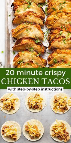 20 minute crispy chicken tacos with step - by - step instructions cover image