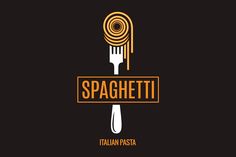 the logo for spaghetti with fork and spoon