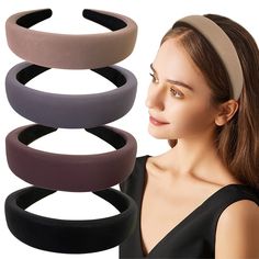 PRICES MAY VARY. 30mm leather-like Padded Headbands for Girls Women These Hairbands with thick sponge are covered by soft leather so they are very comfortable and stick in place no discomfort. These solid hard headbands are very strong and flexible. The inside is flat and soft,don't clamp your head too tight. Perfect for daily wear and any occasion. 30mm Solid Padded headbands for girls women . MATERIAL:The fashion fabric Covered headbands were made with thick sponge ,so they are very comfortabl Thick Vegan, Padded Headbands, Thick Headbands, Designer Headbands, Hard Headbands, Padded Headband, Macrame Projects, Floral Headbands, Modern Bohemian