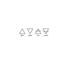 three triangles are shown in black and white